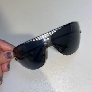 Vintage Valentino Shield Rhinestone Sunglasses